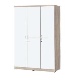 3 Door Wardrobe - White/Maple / Brand New / Free Delivery / 9953232