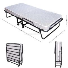 Folding Bed with Mattress - Black / Brand New / Free Delivery / 9953232