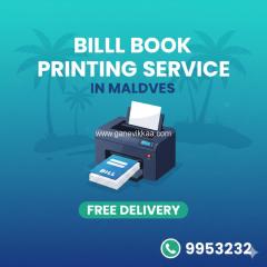 Custom Bill Book Printing Service in Maldives - Fast Delivery & Free Design