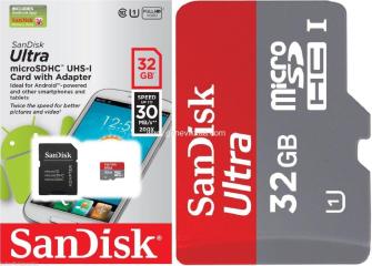 SanDisk Ultra 32GB MicroSD Card - UHS-I, A1, 120MB/s - Brand New - Free Delivery Maldives